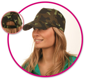 Cappellino mimetico verde outdoor