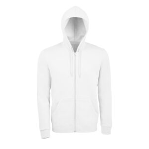 Felpa con cappuccio e zip colore bianco per comfort