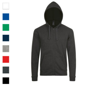 Felpa con cappuccio e zip colorata per look casual