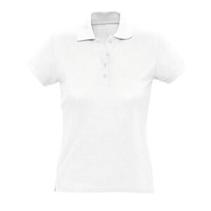 Polo donna 100% cotone pettinato bianco